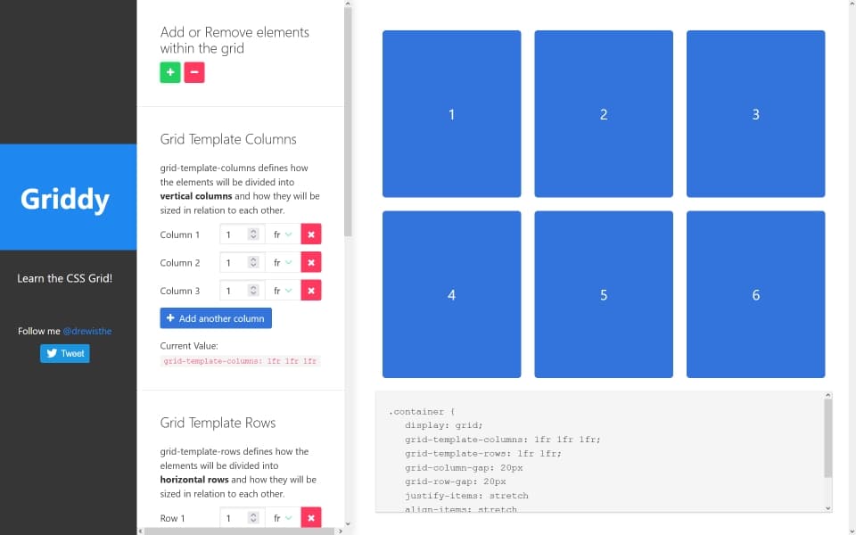 Ein CSS-Grid-Generator im Einsatz