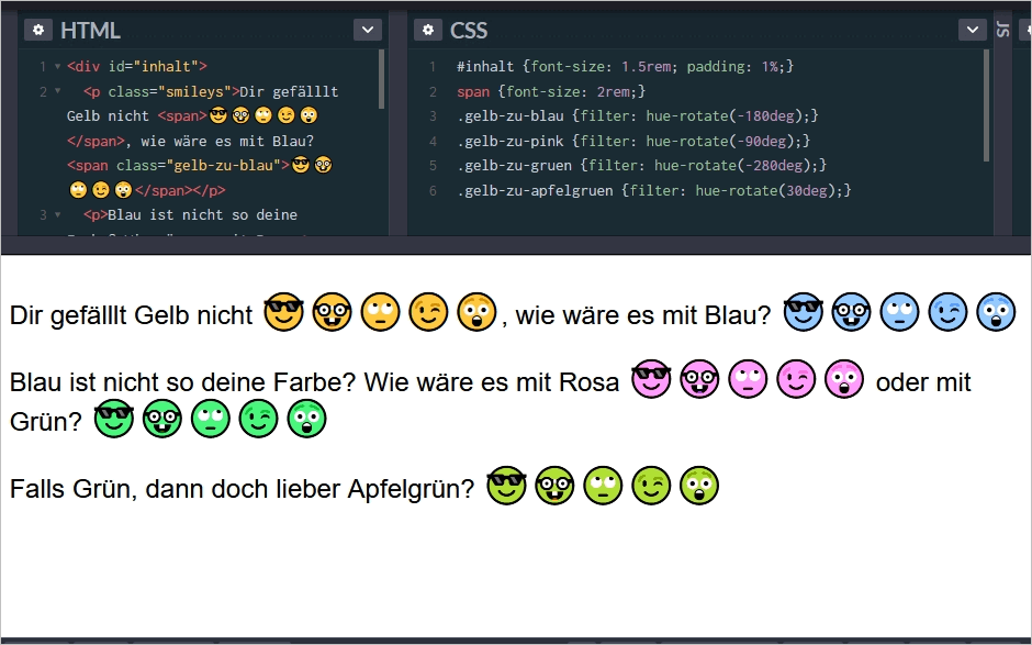 Emoji-Farbe mit CSS verändern