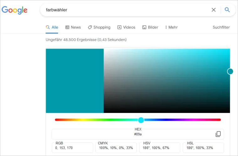 Color Picker von Google