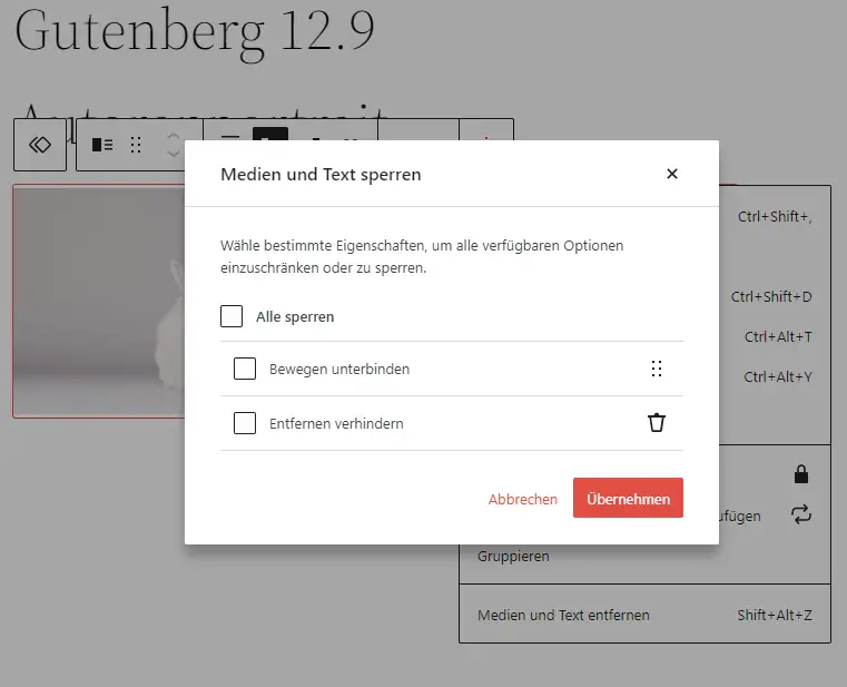 Gutenberg sperren