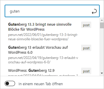 WordPress: Vorschläge für interne Verlinkungen