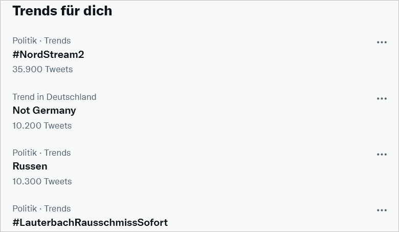 Screenshot: Twitter-Trends in der rechten Sidebar