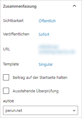 Dokument-Einstellungen in WP 6.1