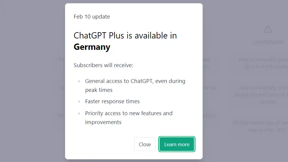 ChatGPT Plus auch in Deutschland