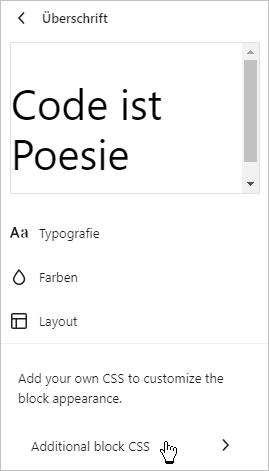 Additional block CSS
