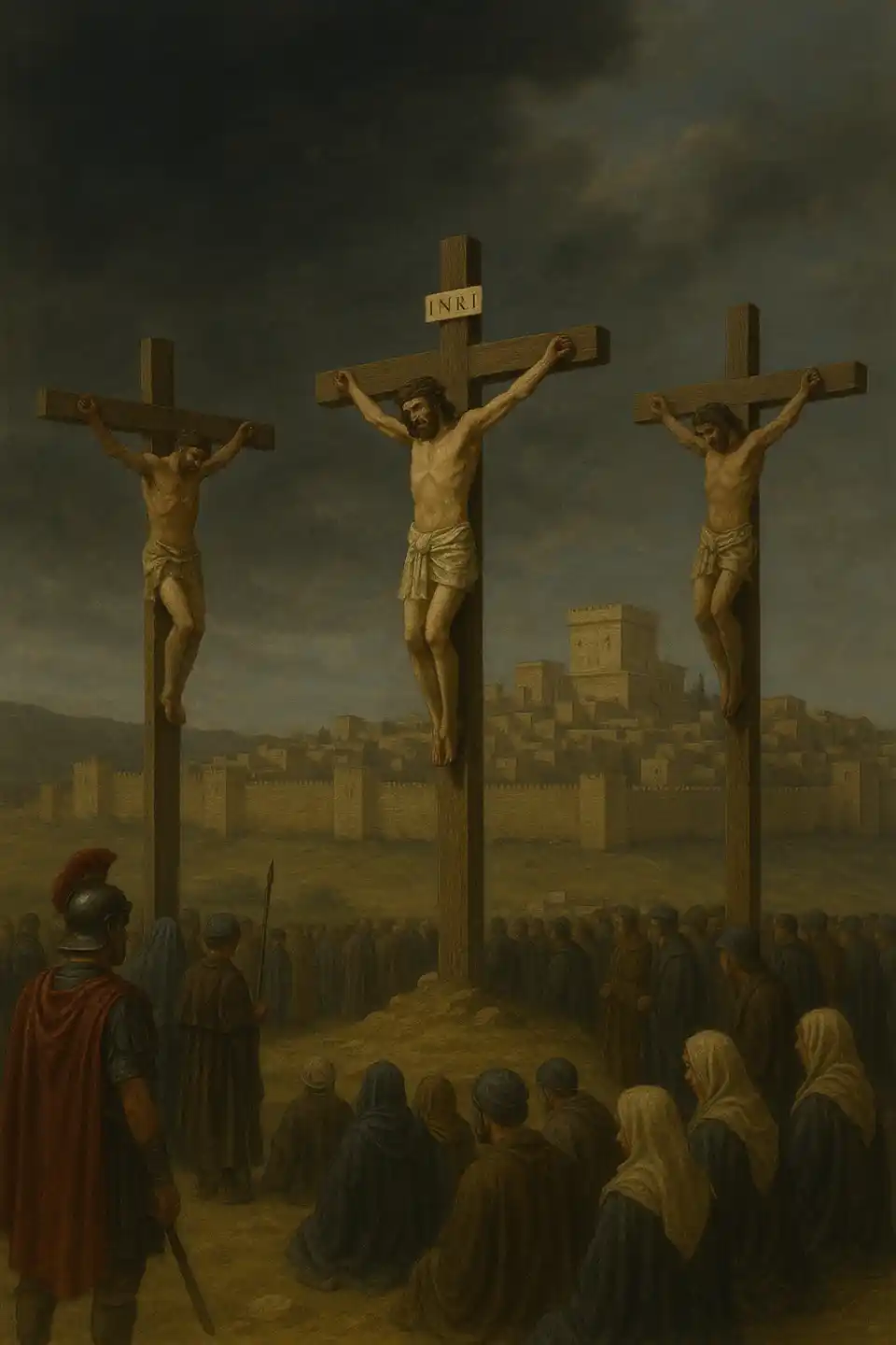 Kreuzigung von Jesus mit ChatGPT generiert.